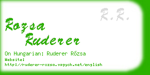 rozsa ruderer business card